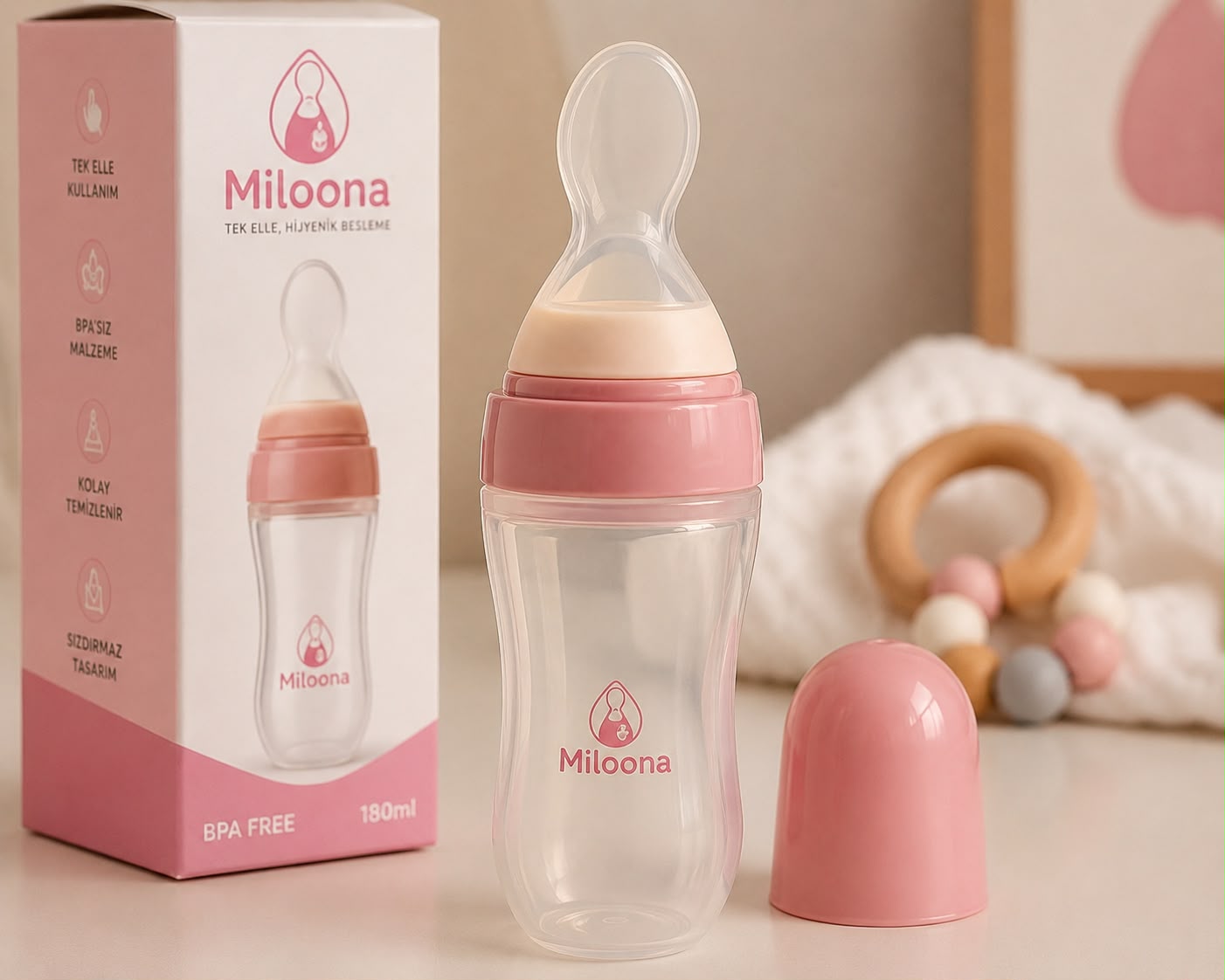 Miloona Tek Elle Besleme Biberonu