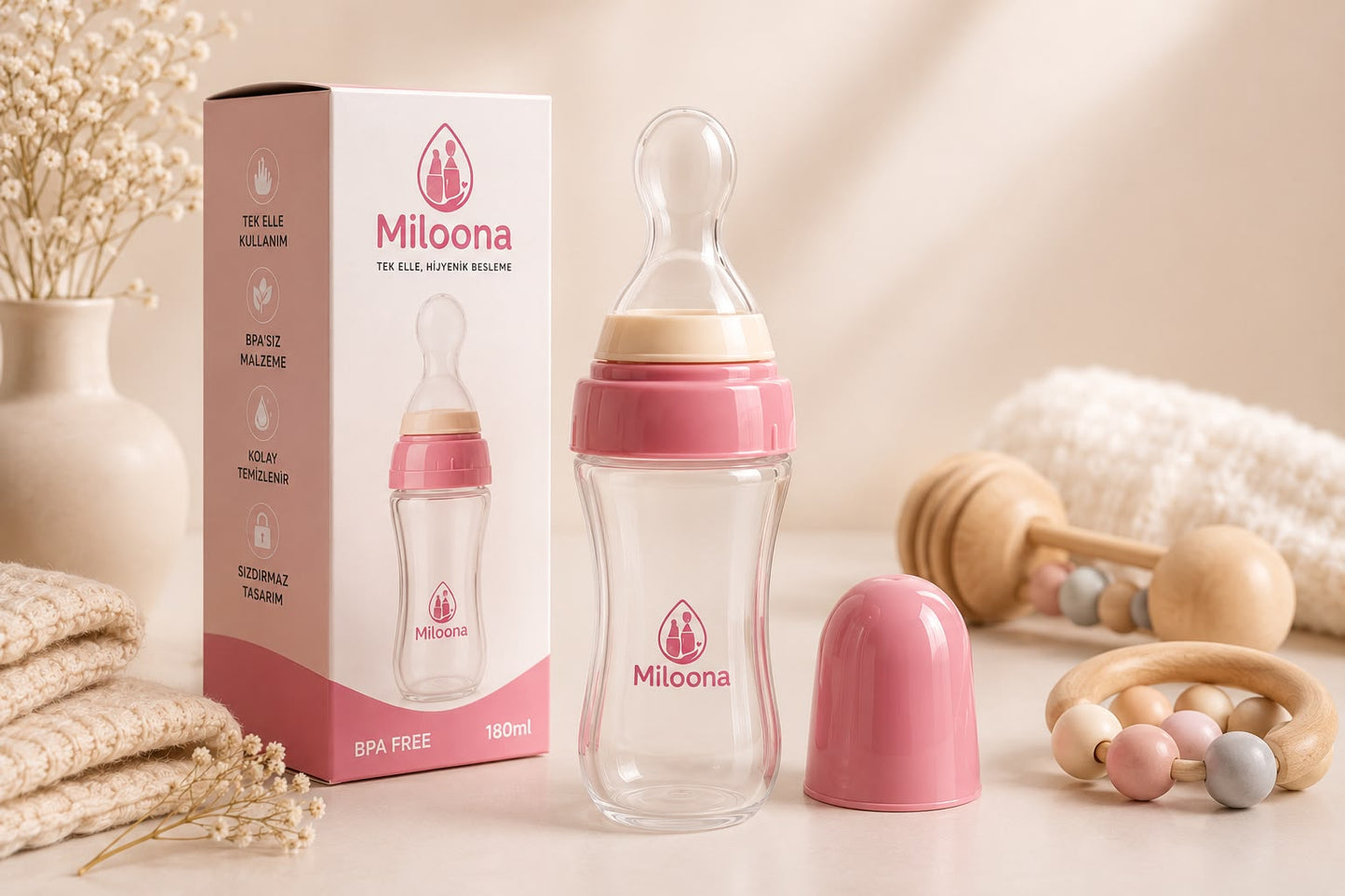 Miloona Tek Elle Besleme Biberonu